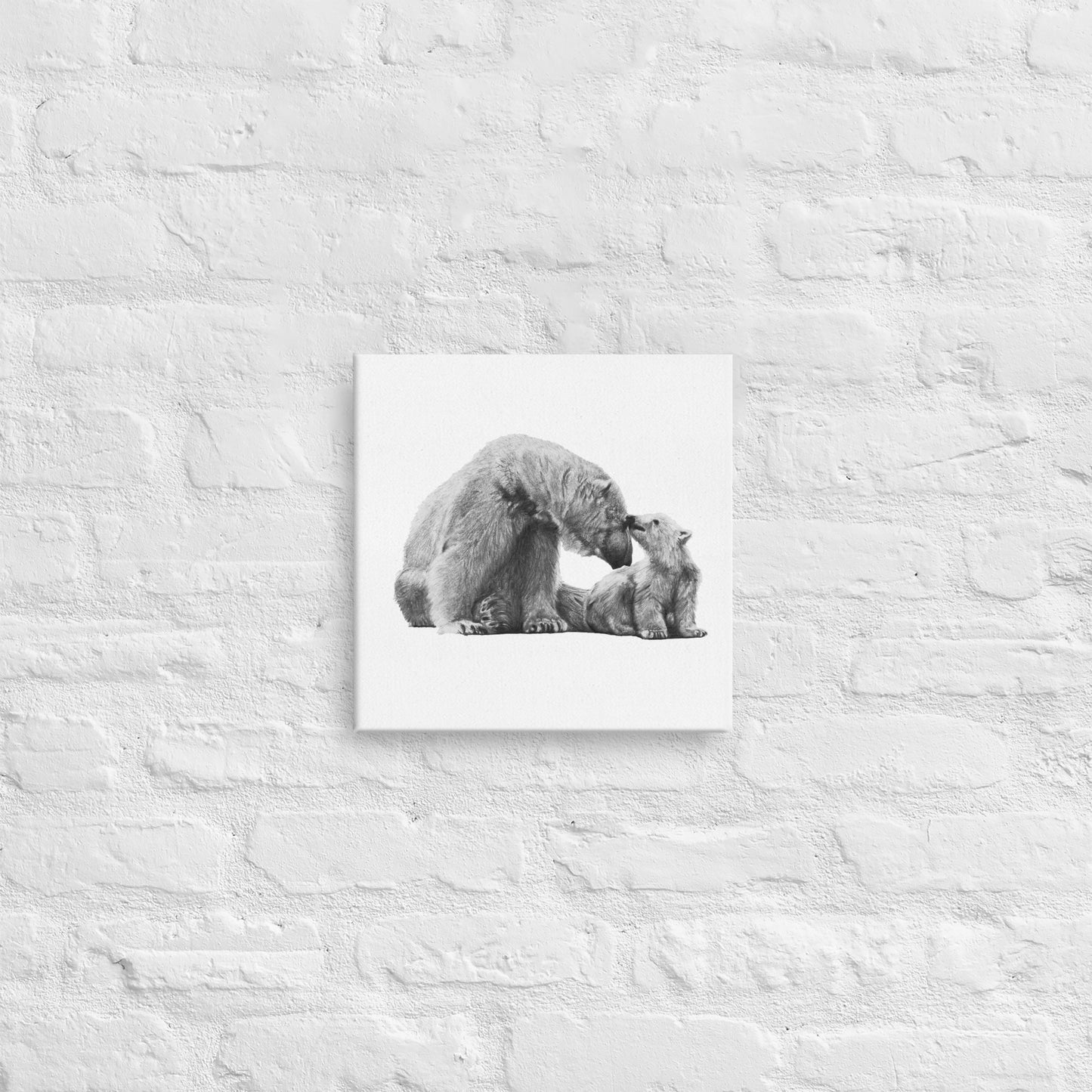 These "Polar Bear Canvas Wall Hangings" are from a drawing of mine created with a graphite pencil. It has been digitally optimized and transferred to a poly-cotton blend canvas.
