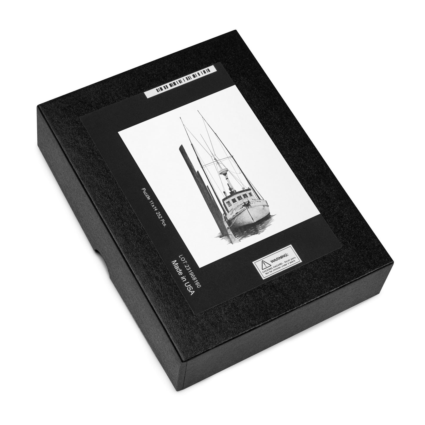 These "Fishing Boat Jigsaw Puzzle " are from a drawing of mine created with a graphite pencil. It has been digitally optimized and transferred to a pressed paper chipboard which makes it suitable for framing.