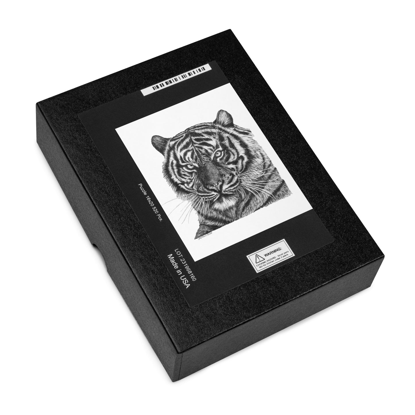 The "Tiger Jigsaw Puzzle" is from a drawing of mine created with a graphite pencil. It has been digitally optimized and transferred to a pressed paper chipboard which makes it suitable for framing.