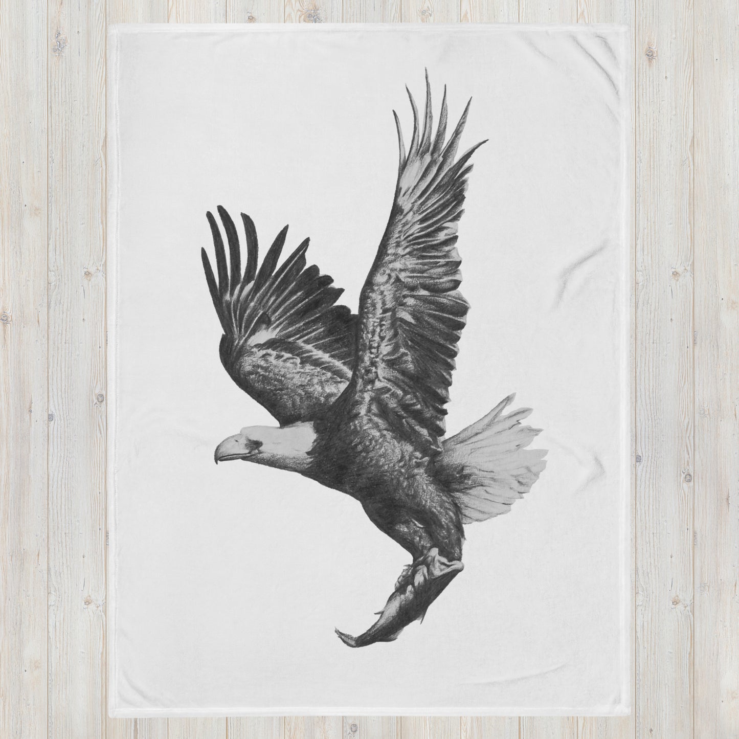 These "Eagle Canvas Wall Hangings(W)" are from a drawing of mine created with a graphite pencil. It has been digitally optimized and transferred to a 100% Polyester throw blanket.