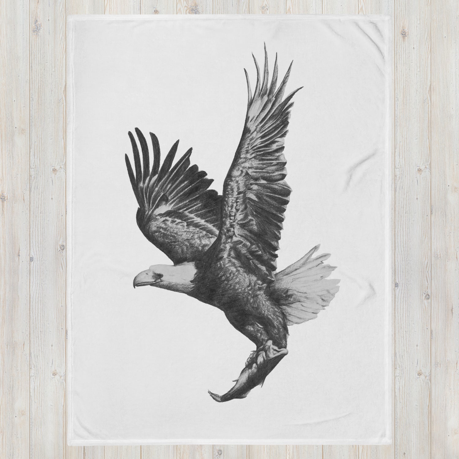 These "Eagle Canvas Wall Hangings(W)" are from a drawing of mine created with a graphite pencil. It has been digitally optimized and transferred to a 100% Polyester throw blanket.
