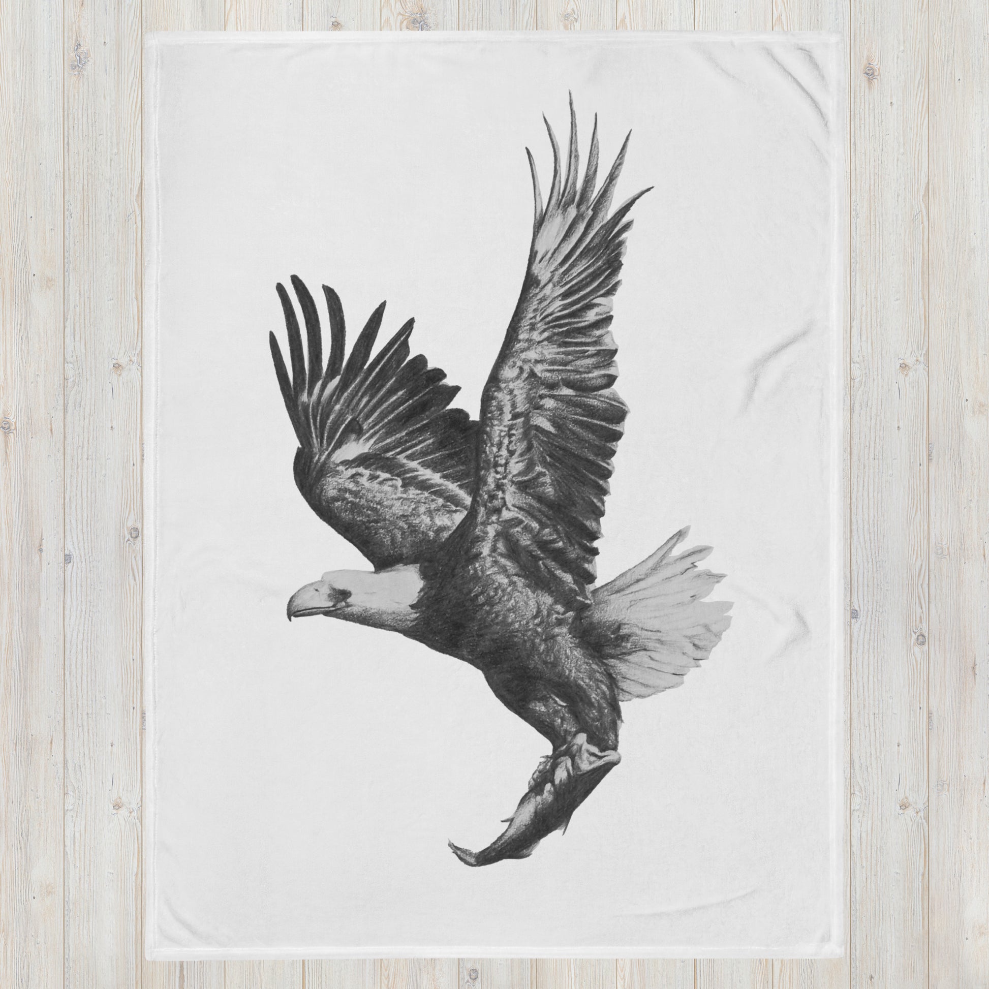 These "Eagle Canvas Wall Hangings(W)" are from a drawing of mine created with a graphite pencil. It has been digitally optimized and transferred to a 100% Polyester throw blanket.