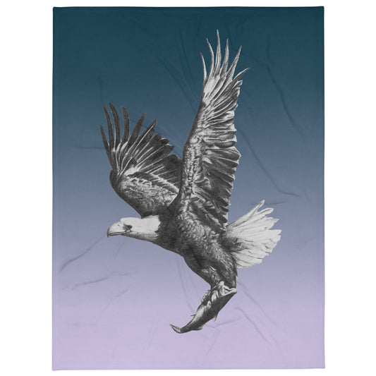 These "Eagle Throw Blanket" are from a drawing of mine created with graphite pencil. It has been digitally optimized and transferred to a poly-cotton blend canvas.