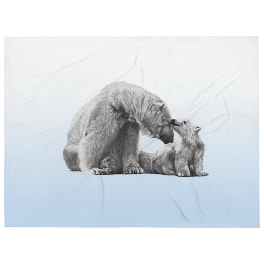 These "Polar Bear Throw Blanket" are from a drawing of mine created with a graphite pencil. It has been digitally optimized and transferred to a 100% Polyester throw blanket.