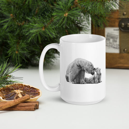 This "Koala White Glossy Mug" is from a drawing of mine created with a graphite pencil. It has been digitally optimized and transferred to a 15oz white glossy mug.