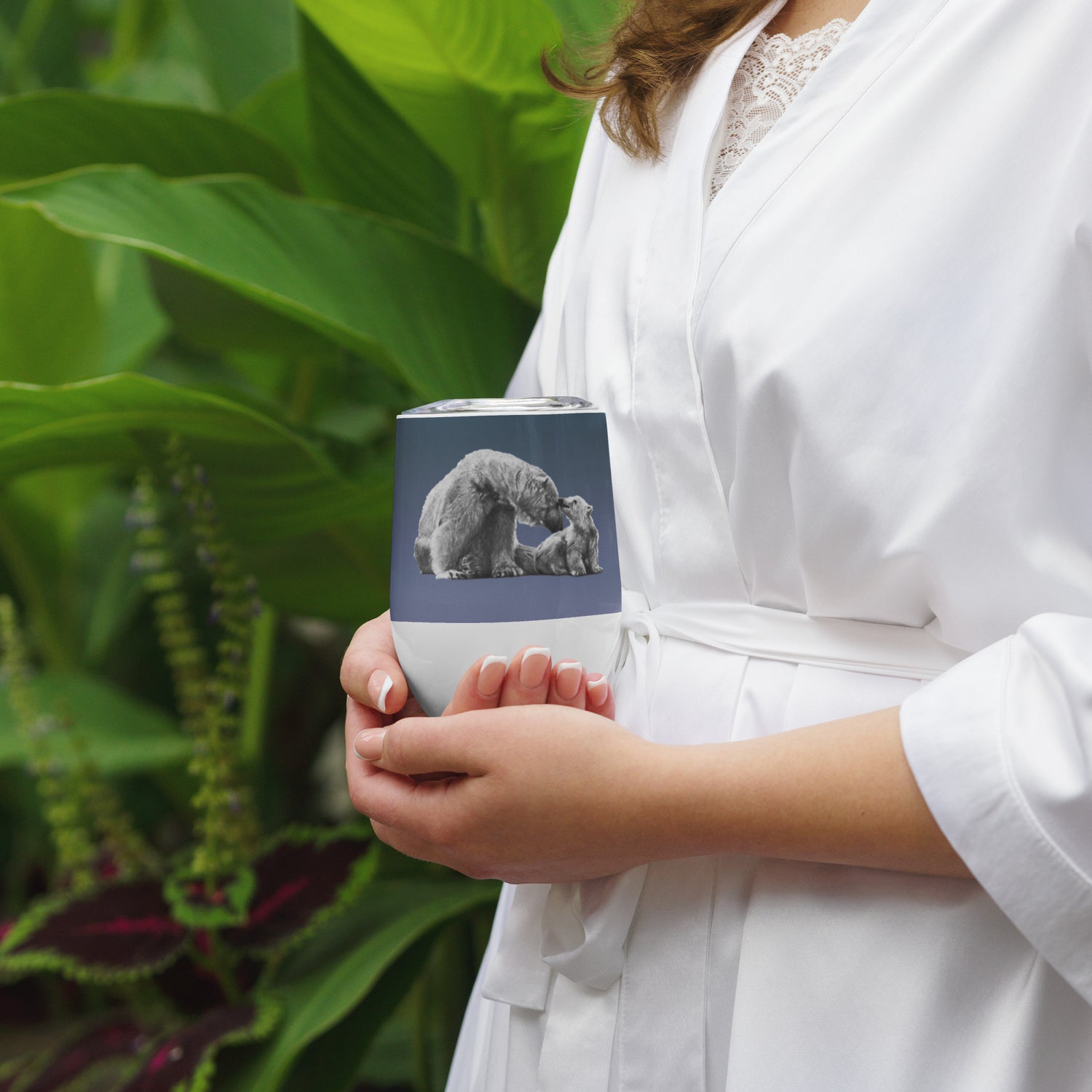This "Polar Bear Wine Tumbler" is from a drawing of mine created with a graphite pencil. It has been digitally optimized and transferred to a 12oz White Wine Tumbler.