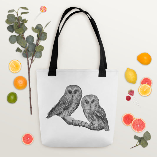 Owl White Tote Bag