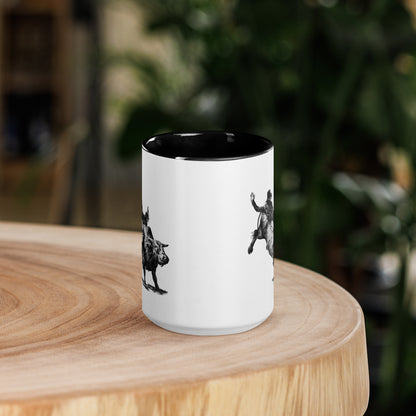 Bull Rider Mug with Color Inside