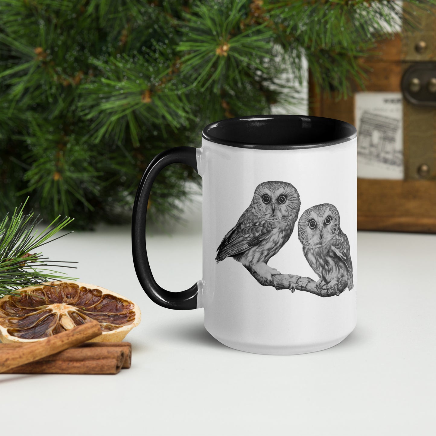 Owls Mug with Color Inside