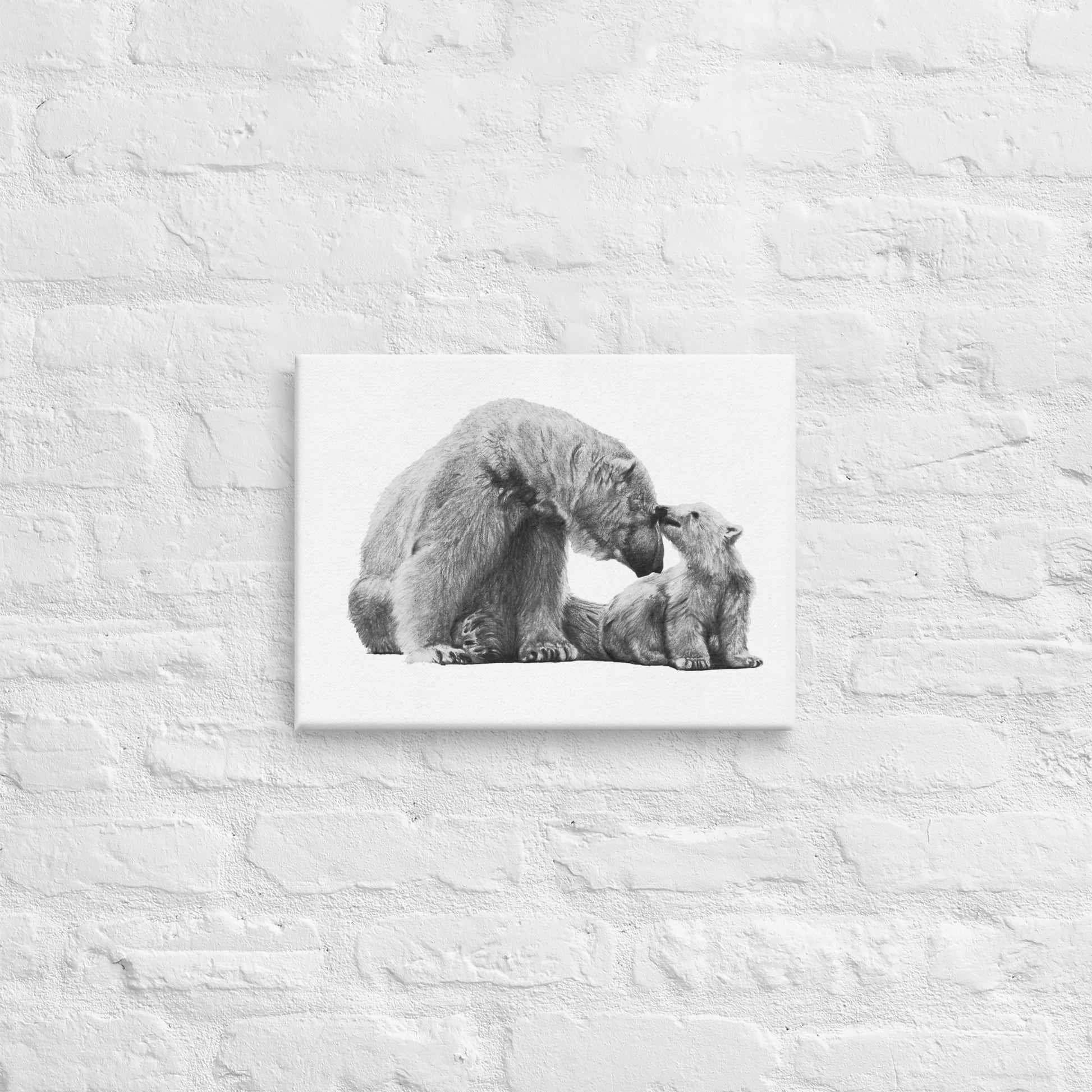 These "Polar Bear Canvas Wall Hangings" are from a drawing of mine created with a graphite pencil. It has been digitally optimized and transferred to a poly-cotton blend canvas.