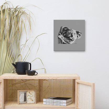 These "Koala Canvas Wall Hangings" are from a drawing of mine created with a graphite penci. It has been digitally optimized and transferred to a poly-cotton blend canvas.