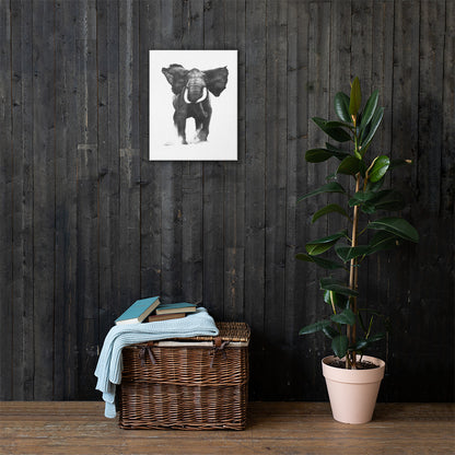 These "Elephant Canvas Wall Hanging" are from a drawing of mine created with a graphite pencil. It has been digitally optimized and transferred to a poly-cotton blend canvas.