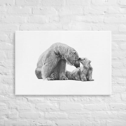 These "Polar Bear Canvas Wall Hangings" are from a drawing of mine created with a graphite pencil. It has been digitally optimized and transferred to a poly-cotton blend canvas.