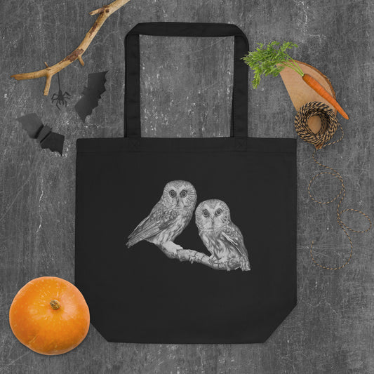 This "Owl Eco Tote Bag" is from a drawing of mine created with a graphite pencil. It has been digitally optimized and transferred to a 100% certified organic cotton 3/1 twill bag.