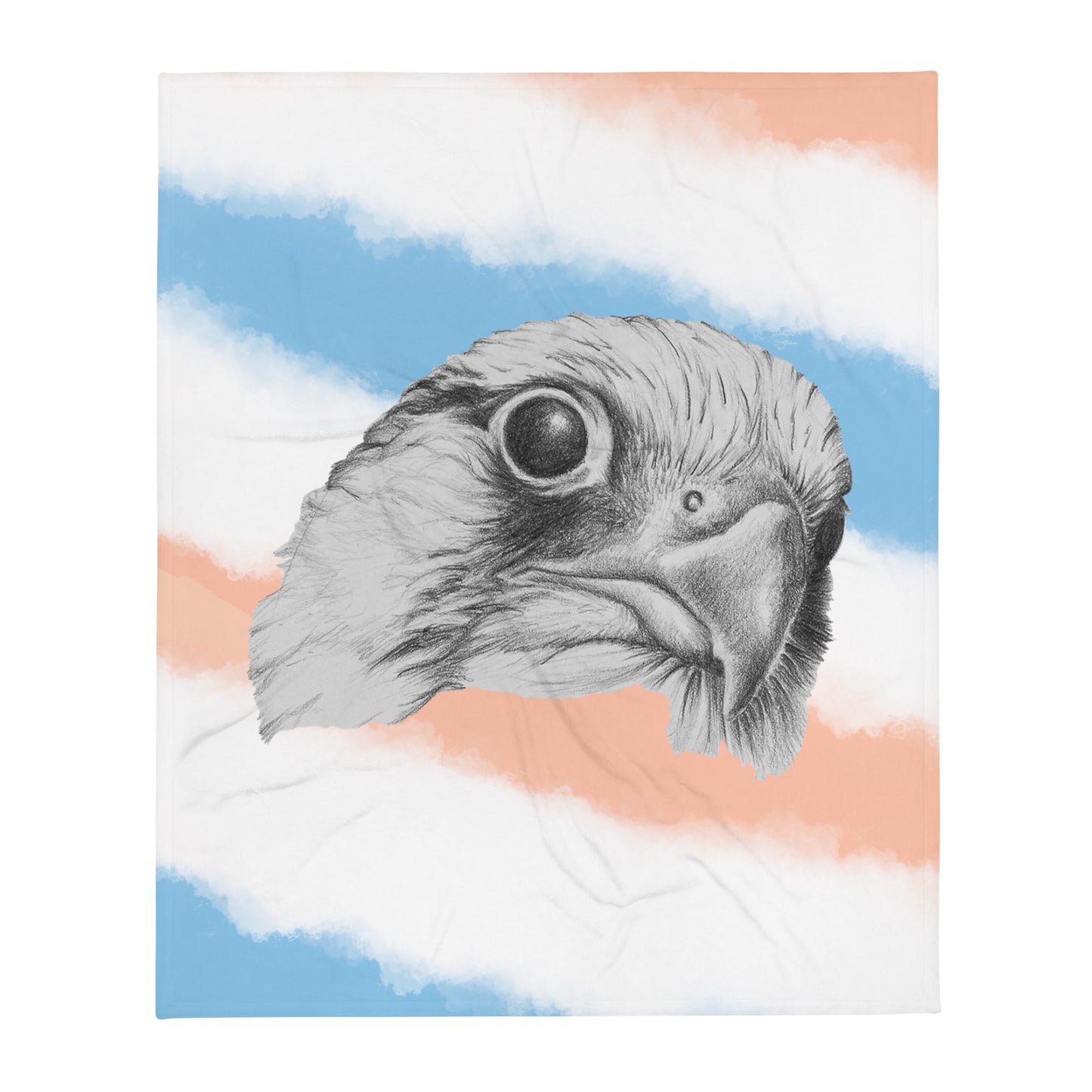 These "Hawk Canvas Wall Hangings" are from a drawing of mine created with a graphite pencil. It has been digitally optimized and transferred to a 100% Polyester throw blanket.